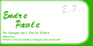 endre pavle business card